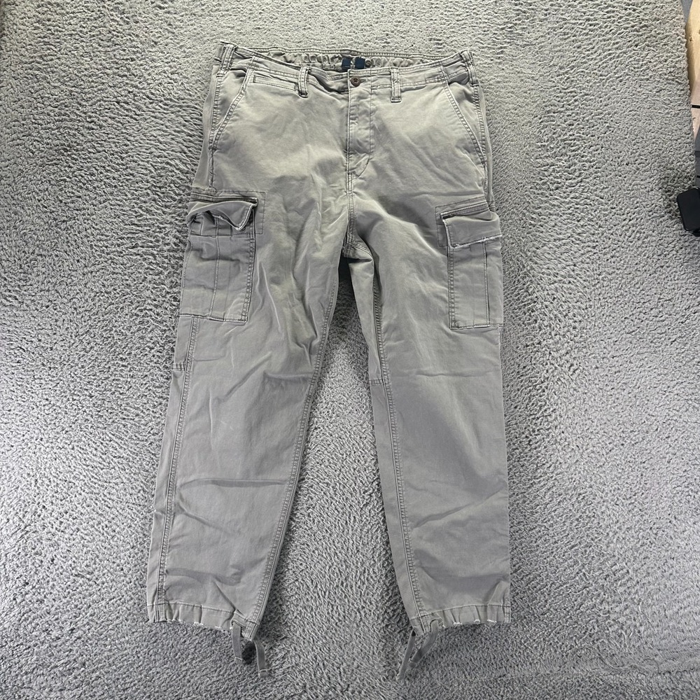 American Eagle Outfitters Lived-In Pant Mens 36x26 Gray Cotton Cargo Straight